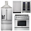 36 Propane Gas Range, Range Hood, Refrigerator, Dishwasher, Wine Cooler Q973