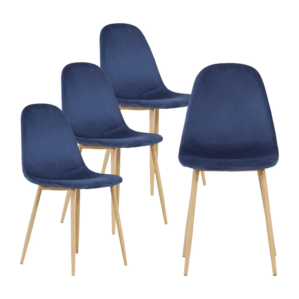 Velvet Upholstered Dining Chairs Set of 4 Q7839