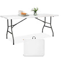 6FT HDPE Fold-in-Half Folding Table White Y5648