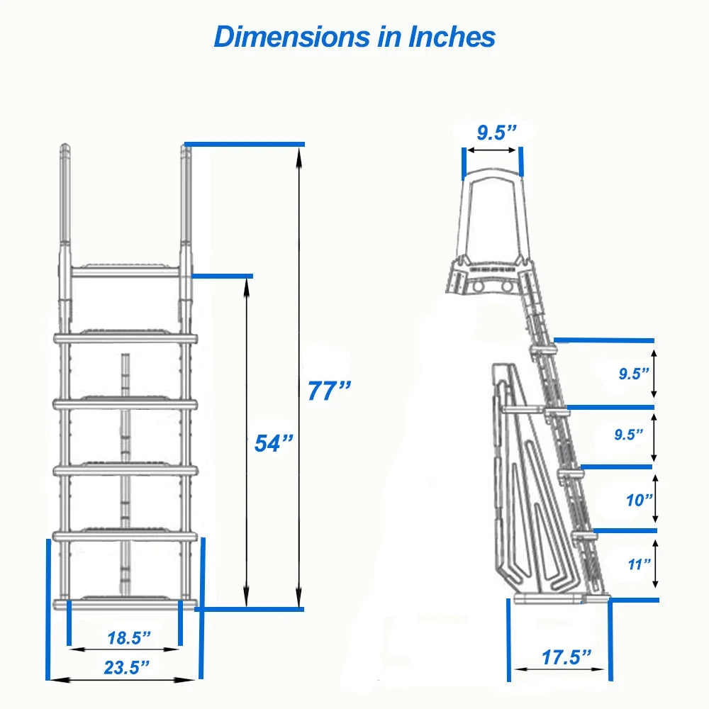 Heavy Duty Resin In-Pool Ladder with Entrapment Barrier X482367