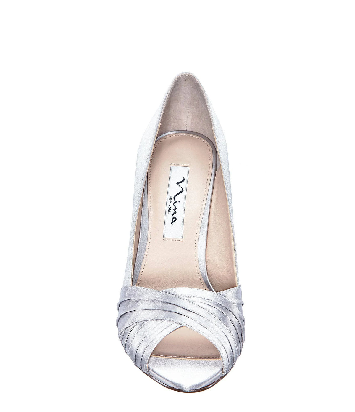Silver Satin Pump V8183