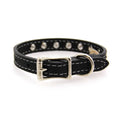 Black Leather Dog Collar P38288