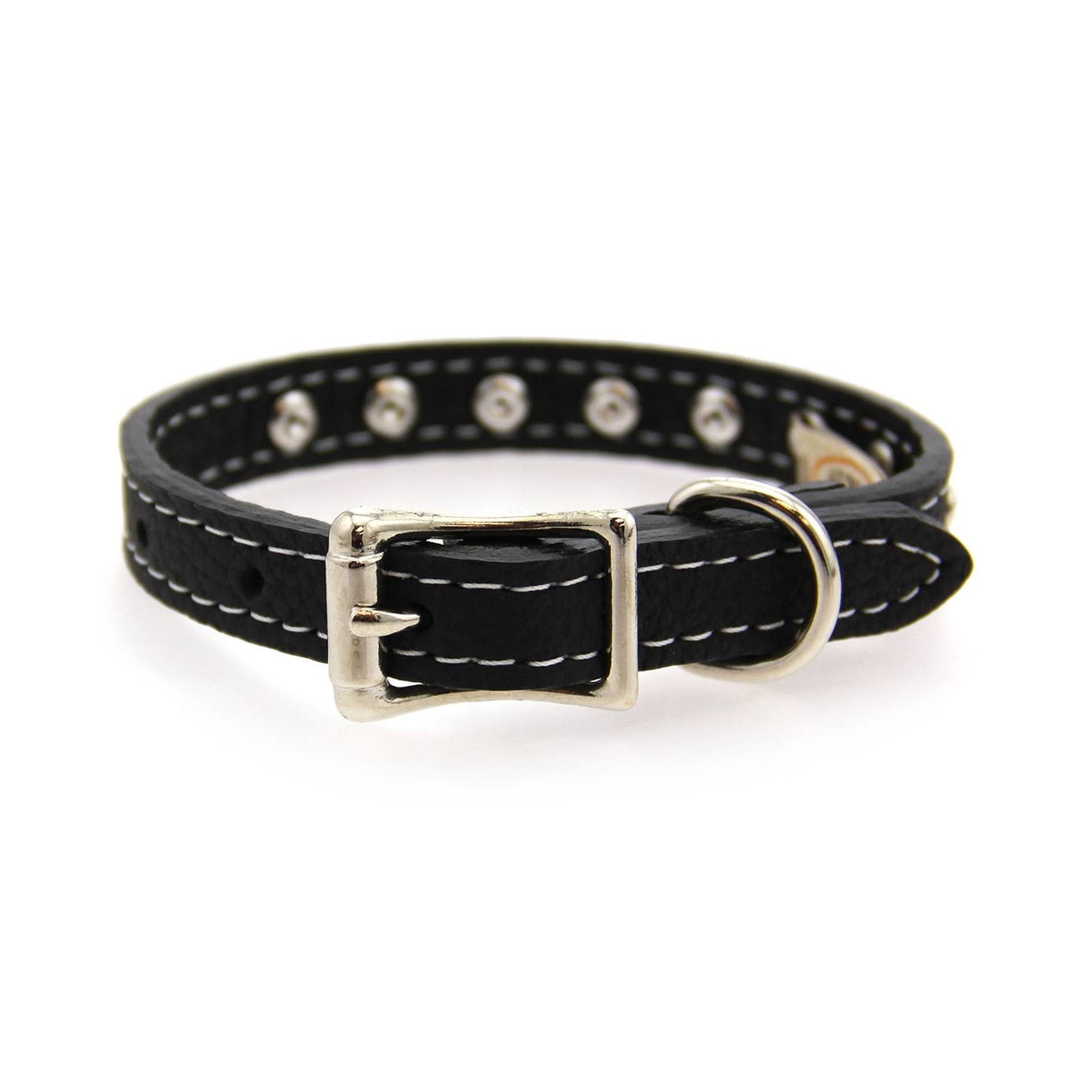 Black Leather Dog Collar P38288