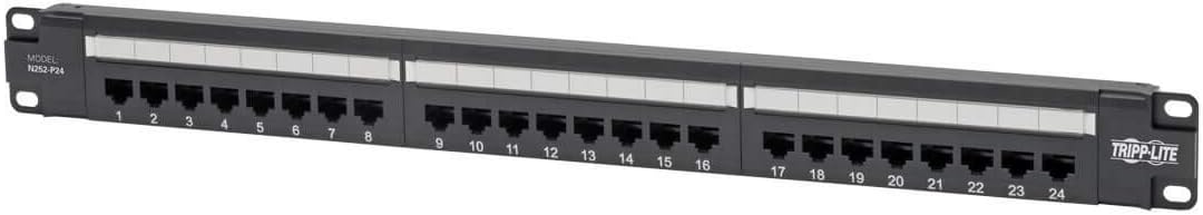 Black 24-Port Cat6 PoE+ Patch Panel Q390898