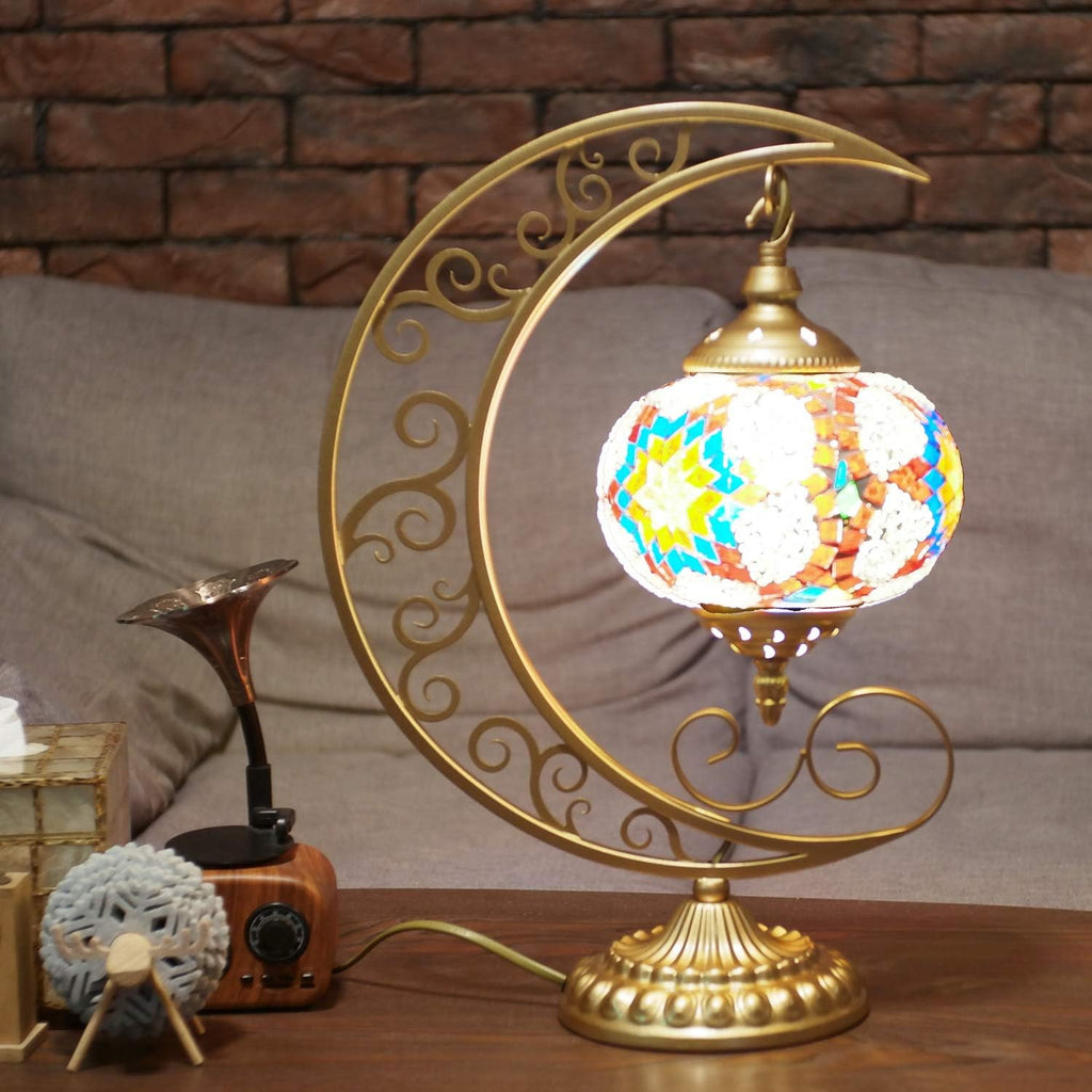 Red Mosaic Glass Table Lamp V4286