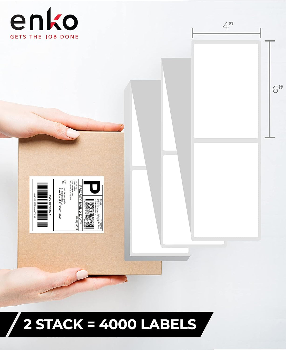 8 Rolls 3600 Labels 4 x 6 Direct Thermal Address Shipping Labels Y607346