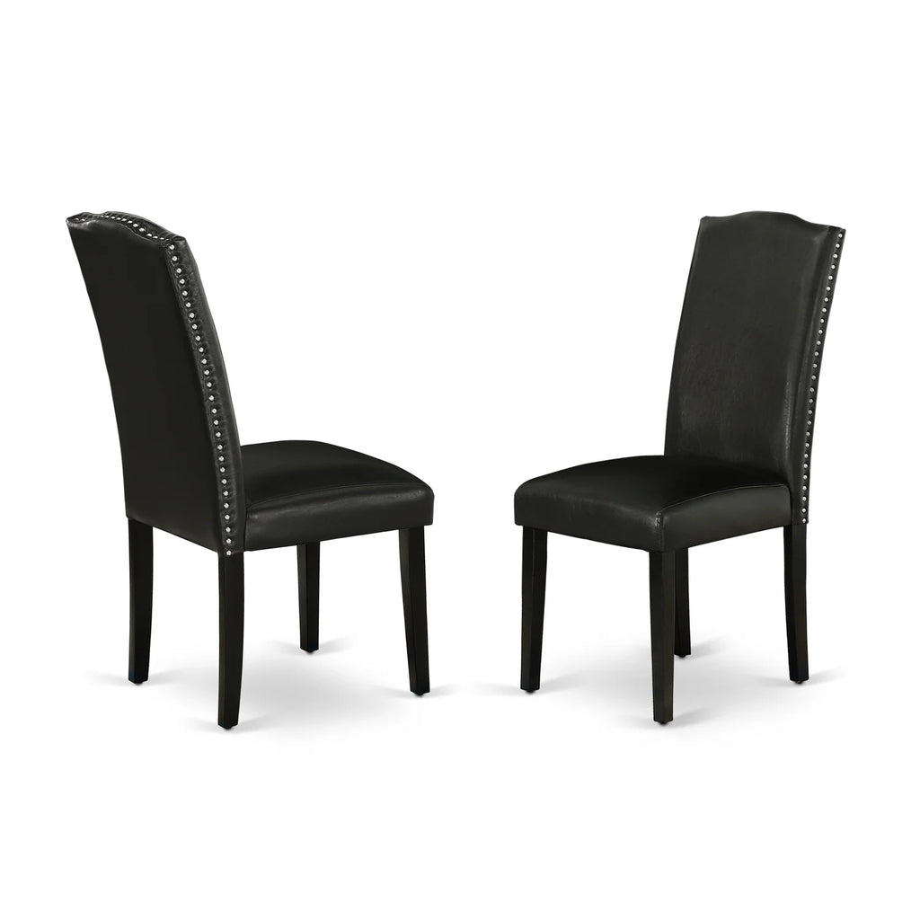 Black Leather Seat 7-piece Wood Dining Set P956314