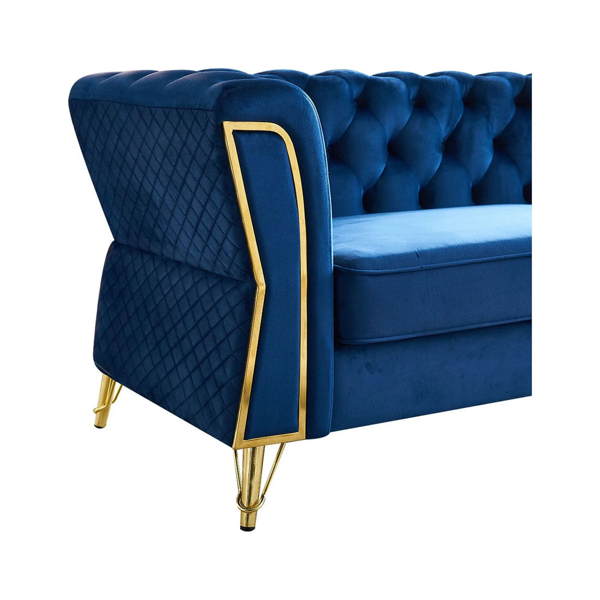 Blue Velvet Sofa 87.4 inch N21685