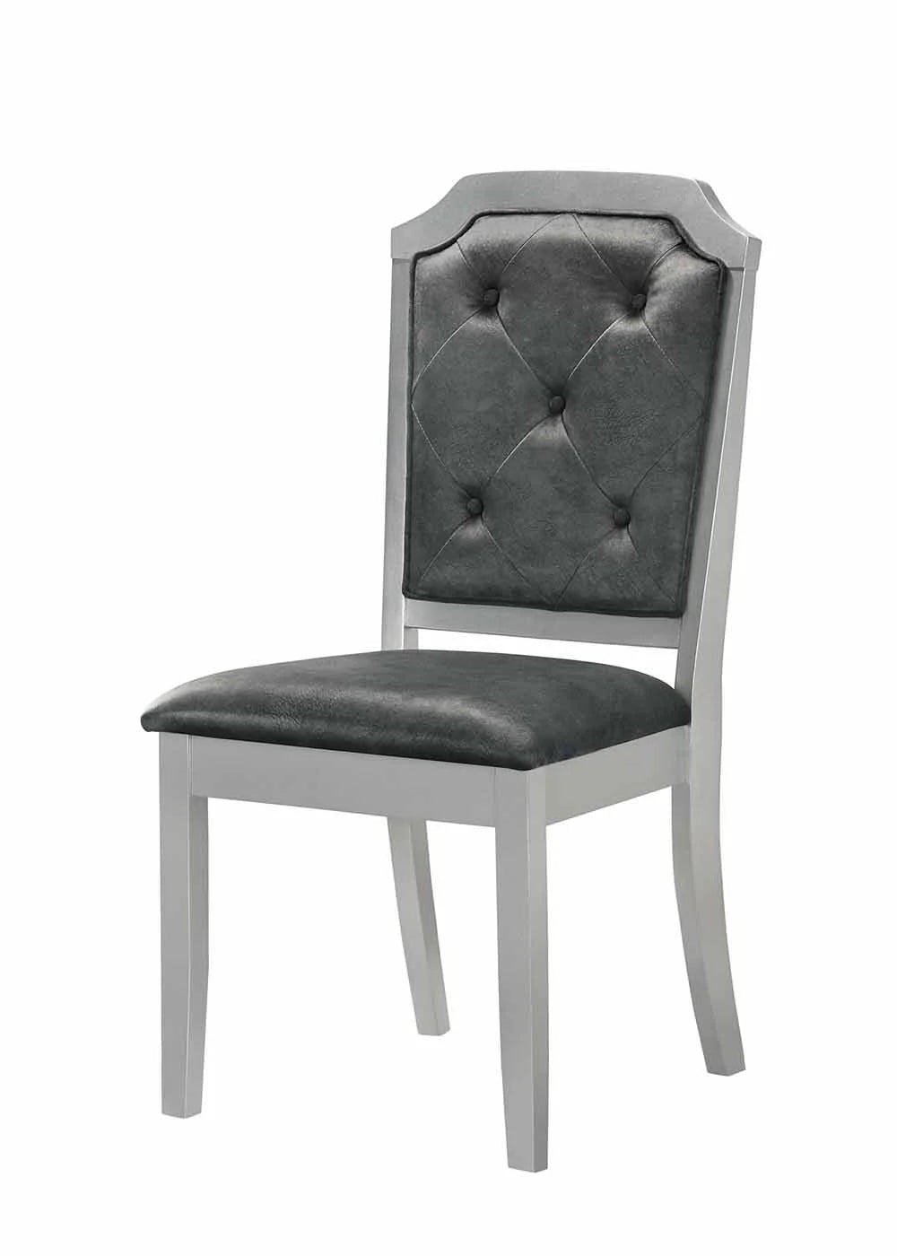 Grey Silver Dining Table Set for 6 M896