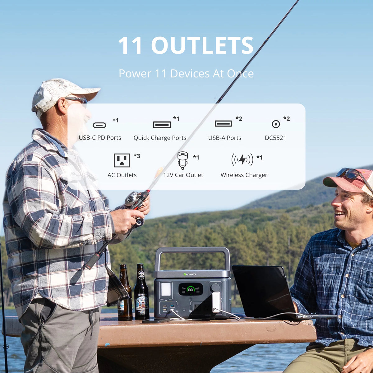 Portable Power Station 538Wh LiFePO4 600W AC Output Q551