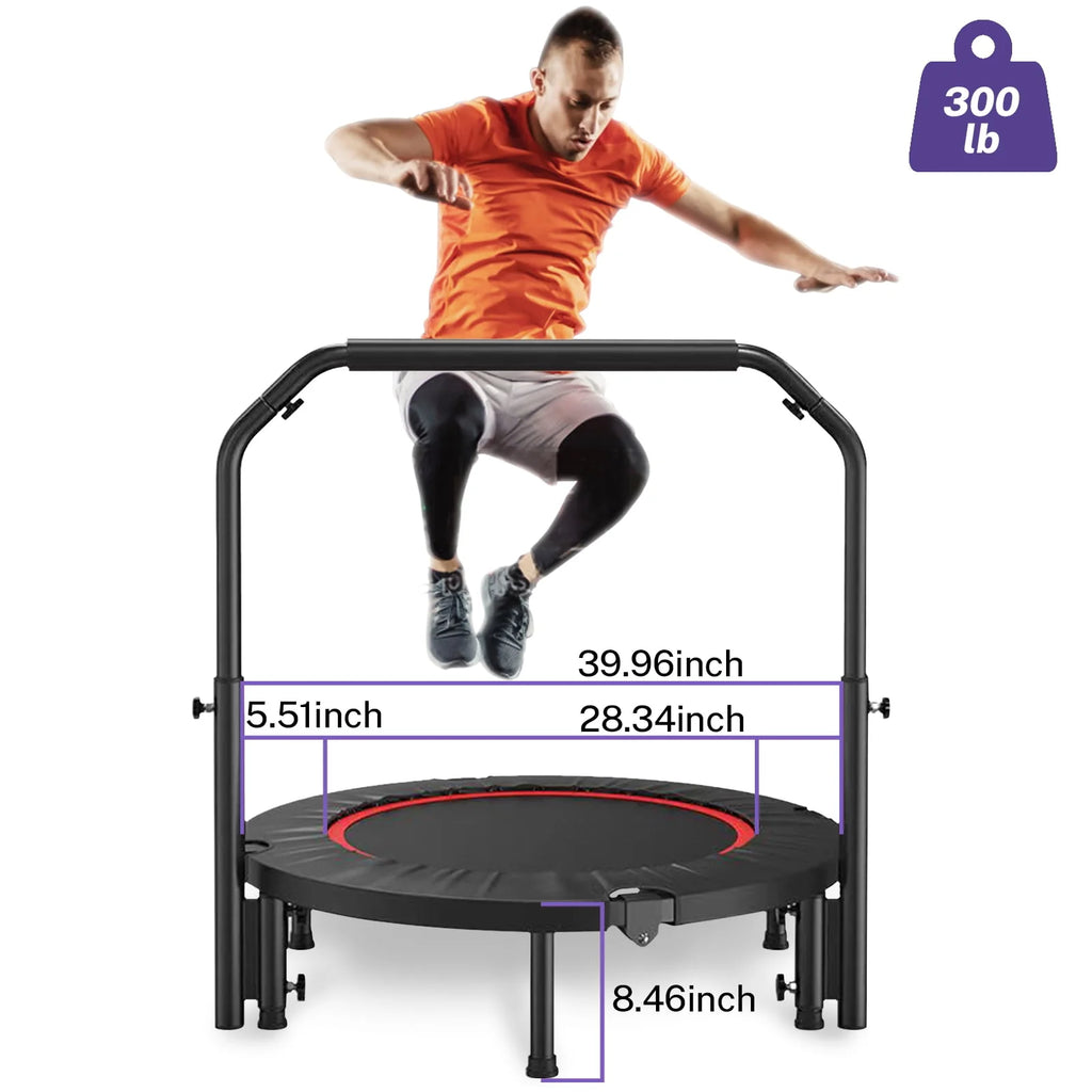 40 Fitness Mini Trampoline with Adjustable Handle H9848
