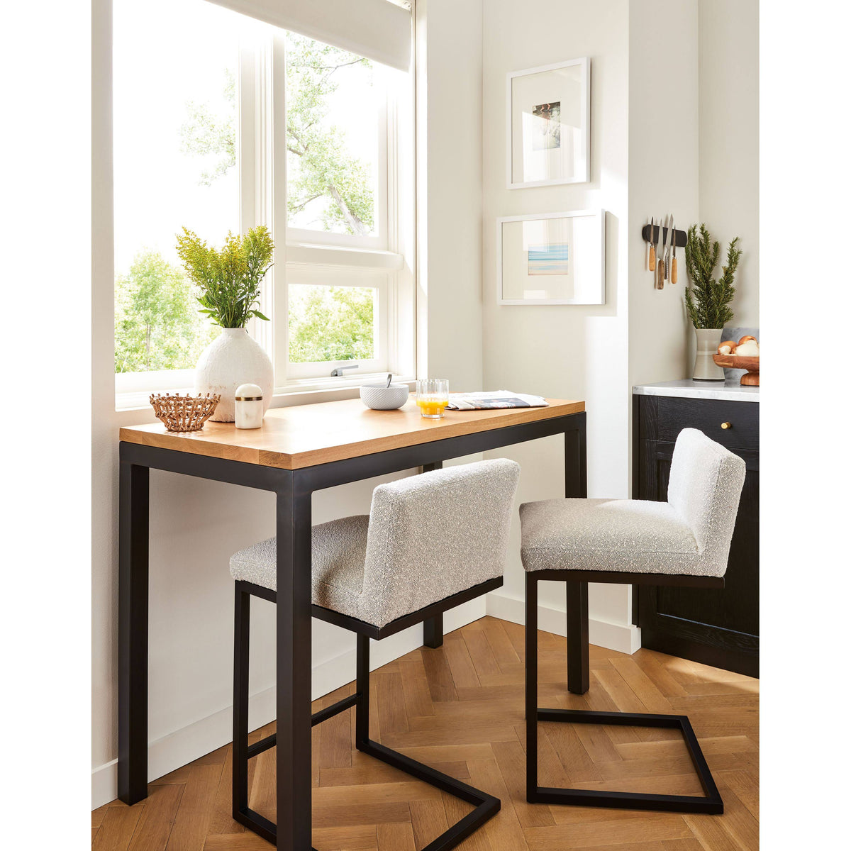 Modern Parsons Counter Table in Grey T96828