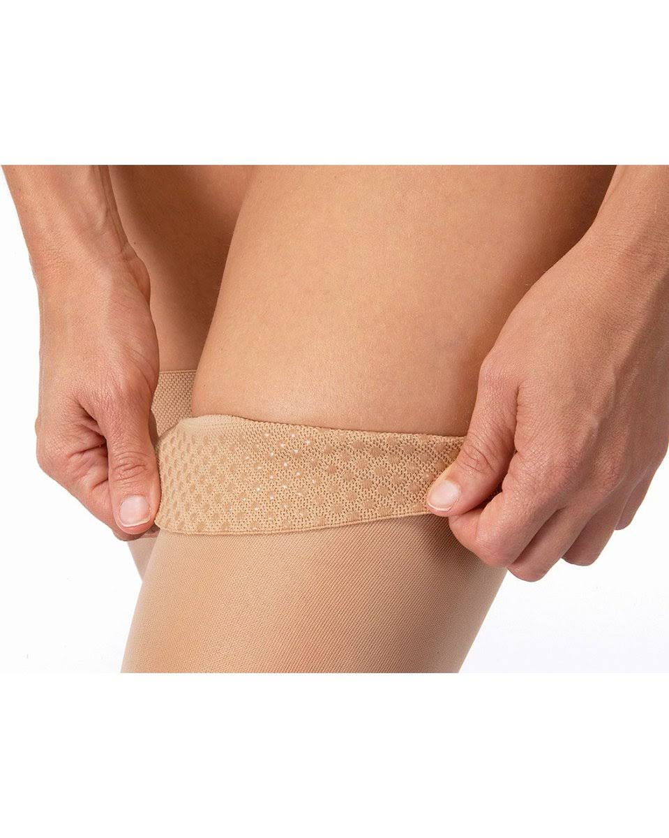30-40 mmHg Small Suntan Thigh High Silicone Dot Band F9330