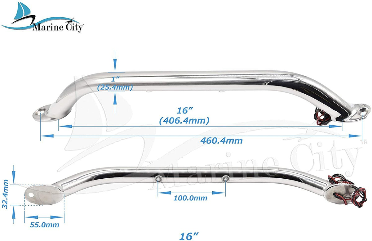 Stainless Steel Grab Rail Handle with LED Lights Y789961