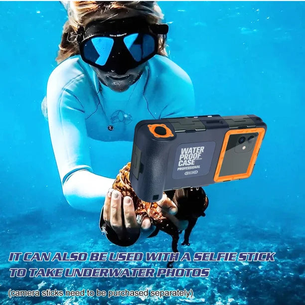 Waterproof UnderWater Case for Phones Up to 6.9 Inch with Lanyard F519