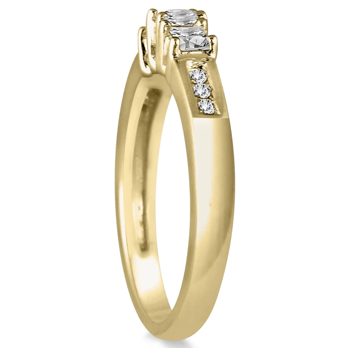 10K Yellow Gold Three Stone Diamond Ring R4157