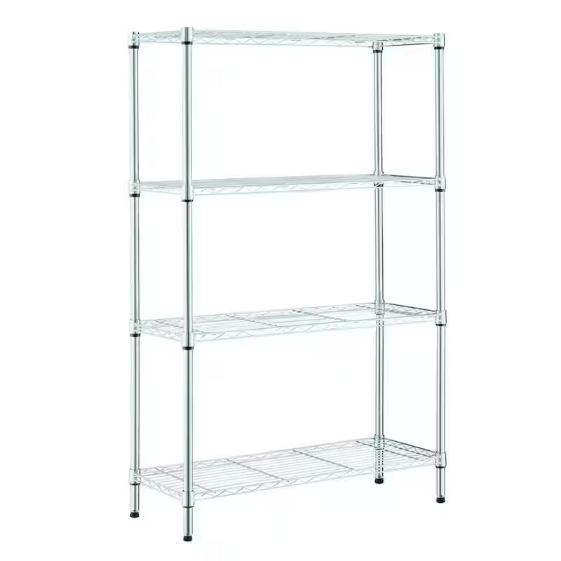 4-Tier Steel Wire Shelving Unit in Chrome T10326
