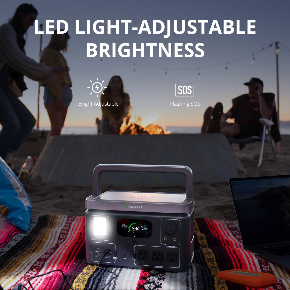 Portable Power Station 538Wh LiFePO4 600W AC Output Q551