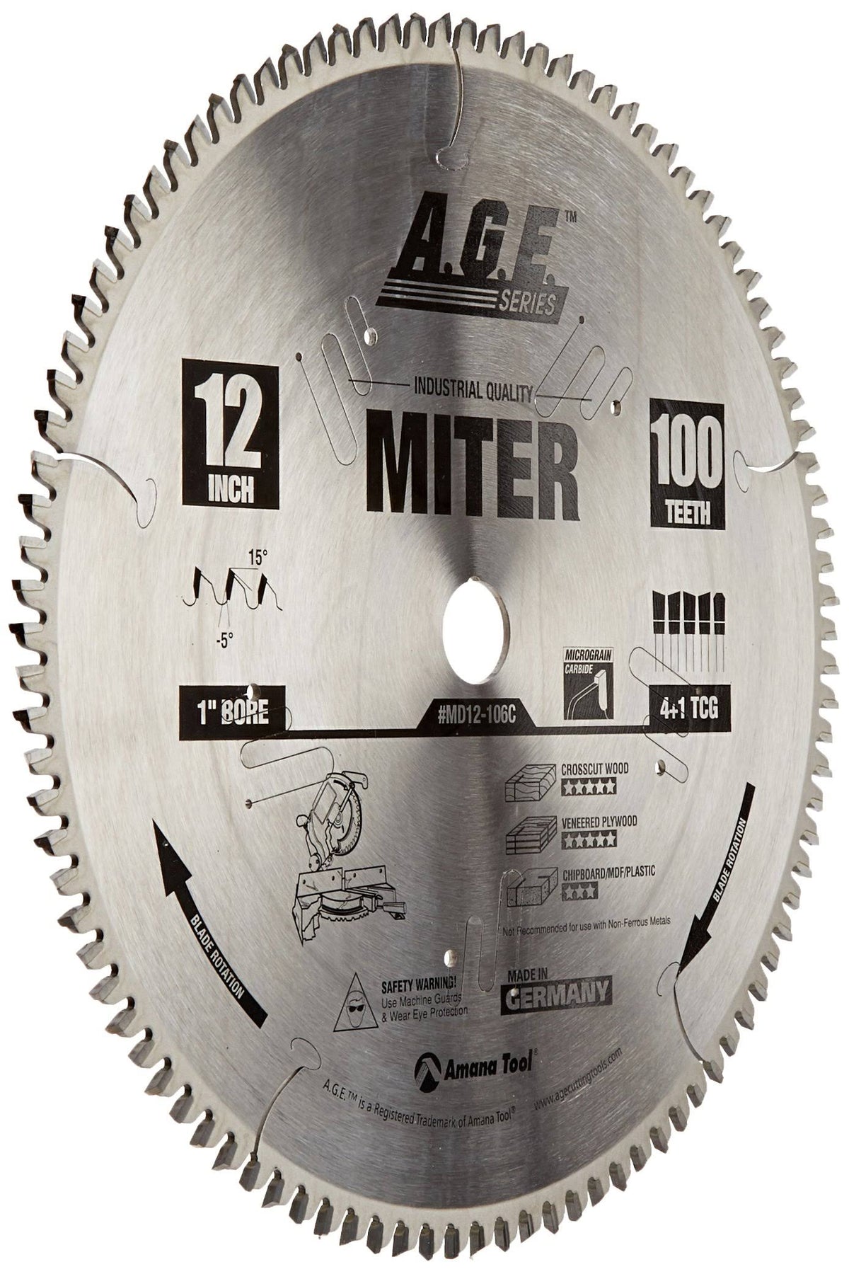 Heavy Duty Miter Saw Blade 12-Inch x 4 Bore L43458