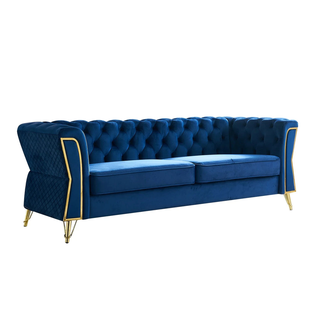 Blue Velvet Sofa 87.4 inch N21685