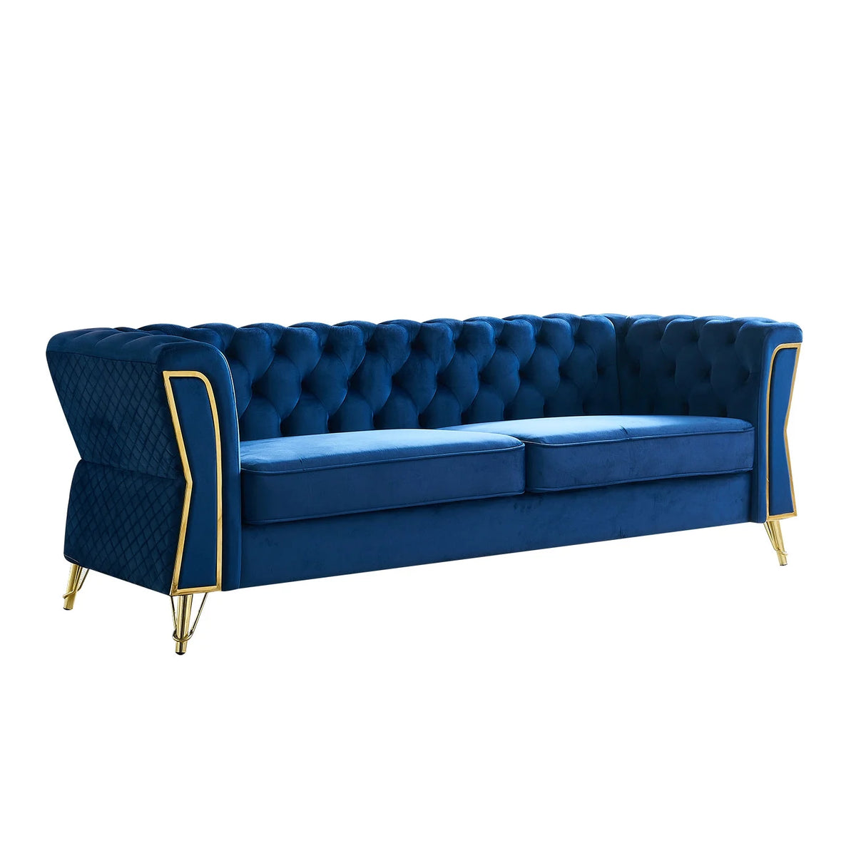 Blue Velvet Sofa 87.4 inch N21685